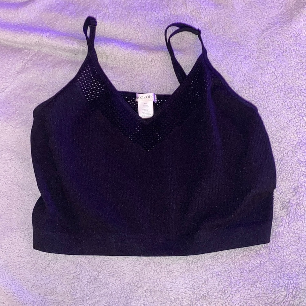 black mesh cropped tank - size M/L